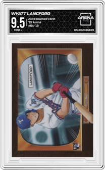 Wyatt Langford	 from the 2024 Bowman's Best set graded by Arena Club and given an overall grade of 9.5.