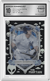 Jasson Dominguez from the 2024 Bowman Sterling set graded by Arena Club and given an overall grade of 10.