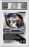 Randy Moss from the 2024 Panini Prizm set featuring a White Sparkle parallel graded by Arena Club and given an overall grade of 10.