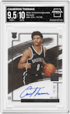 Cameron Thomas from the 2021-22 Panini Impeccable  set graded by Arena Club and given an overall grade of 9.5.