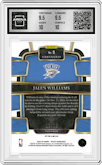 Jalen Williams  from the 2023-24 Panini Select  set featuring a Neon Orange Pulsar Prizm FOTL parallel graded by Arena Club and given an overall grade of 10.