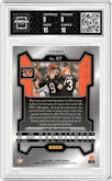 Joe Burrow from the 2023 Panini Prizm set featuring a Orange Prizm parallel graded by Arena Club and given an overall grade of 9.5.