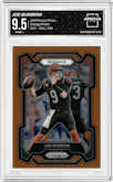 Joe Burrow from the 2023 Panini Prizm set featuring a Orange Prizm parallel graded by Arena Club and given an overall grade of 9.5.