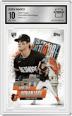 Coby Mayo from the 2025 Topps set graded by Arena Club and given an overall grade of 10.