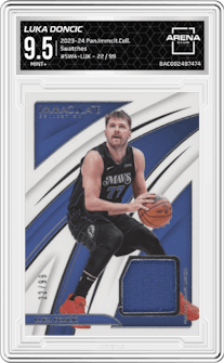 Luka Doncic  from the 2023-24 Panini Immaculate Collection set graded by Arena Club and given an overall grade of 9.5.