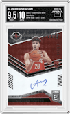 Alperen Sengun from the 2021-22 Panini Donruss Elite  set graded by Arena Club and given an overall grade of 9.5.