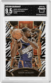 Kevin Durant  from the 2023-24 Panini Select  set featuring a Zebra Prizm parallel graded by Arena Club and given an overall grade of 9.5.