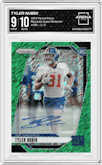 Tyler Nubin from the 2024 Panini Prizm set featuring a Green Shimmer parallel graded by Arena Club and given an overall grade of 9.