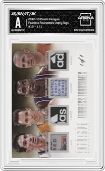 John Stockton/Steve Nash/Isiah Thomas/Jason Kidd from the 2012-13 Panini Intrigue set featuring a Laundry Tags parallel graded by Arena Club.