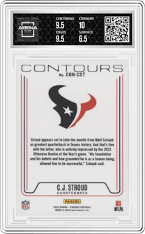 C.J. Stroud  from the 2024 Panini Phoenix set graded by Arena Club and given an overall grade of 7.