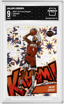 Jalen Green from the 2022-23 Panini Crown Royale set graded by Arena Club and given an overall grade of 9.