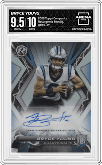 Bryce Young from the 2023 Topps Composite set graded by Arena Club and given an overall grade of 9.5.