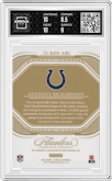 Anthony Richardson from the 2023 Panini Flawless set featuring a Silver parallel graded by Arena Club and given an overall grade of 9.