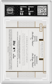 Manny Machado/Juan Soto from the 2024 Topps Definitive Collection set graded by Arena Club and given an overall grade of 9.5.
