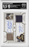 Manny Machado/Juan Soto from the 2024 Topps Definitive Collection set graded by Arena Club and given an overall grade of 9.5.
