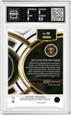 Julian Strawther from the 2023-24 Panini Select  set featuring a Tiger parallel graded by Arena Club and given an overall grade of 9.
