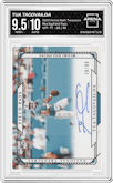 Tua Tagovailoa from the 2020 Panini National Treasures set graded by Arena Club and given an overall grade of 9.5.