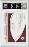 Bryce Young from the 2022 Panini Immaculate Collection Collegiate set featuring a Ruby parallel graded by Arena Club and given an overall grade of 9.