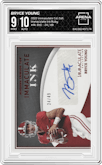 Bryce Young from the 2022 Panini Immaculate Collection Collegiate set featuring a Ruby parallel graded by Arena Club and given an overall grade of 9.