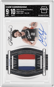 Cade Cunningham from the 2023-24 Panini Flawless set graded by Arena Club and given an overall grade of 9.