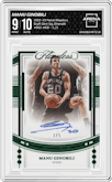 Manu Ginobili from the 2022-23 Panini Flawless set featuring a Emerald parallel graded by Arena Club and given an overall grade of 9.