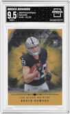 Brock Bowers from the 2024 Panini Origins set featuring a Holo Gold parallel graded by Arena Club and given an overall grade of 9.5.