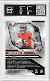 Jalen McMillan from the 2024 Panini Prizm set featuring a Red Shimmer parallel graded by Arena Club and given an overall grade of 9.5.