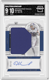Dalton Kincaid from the 2023 Panini National Treasures set graded by Arena Club and given an overall grade of 9.