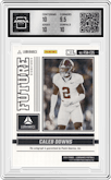 Caleb Downs from the 2024 Panini Luminance set graded by Arena Club and given an overall grade of 10.