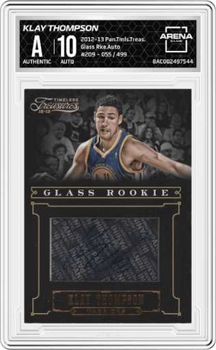 Klay Thompson from the 2012-13 Panini Timeless Treasures set graded by Arena Club.