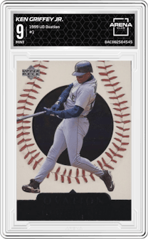 Ken Griffey Jr. from the 1999 Upper Deck Ovation set graded by Arena Club and given an overall grade of 9.