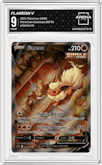 Flareon V from the 2021 Pokemon SWSH set featuring a Flareon VMAX Premium Collection parallel graded by Arena Club and given an overall grade of 9.