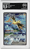 Zapdos EX from the 2023 Pokemon SV set graded by Arena Club and given an overall grade of 9.5.