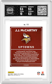 J.J. McCarthy from the 2024 Donruss Optic set graded by Arena Club and given an overall grade of 9.