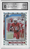 Marvin Harrison Jr.  from the 2024 Donruss Optic set featuring a Team Logo parallel graded by Arena Club and given an overall grade of 10.