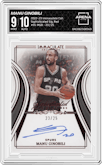 Manu Ginobili from the 2022-23 Panini Immaculate Collection set featuring a Red parallel graded by Arena Club and given an overall grade of 9.