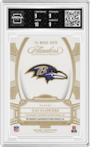 Zay Flowers from the 2023 Panini Flawless set featuring a Diamond  parallel graded by Arena Club and given an overall grade of 9.5.