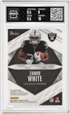 Zamir White from the 2022 Panini Phoenix set featuring a Onyx Prime parallel graded by Arena Club and given an overall grade of 9.5.