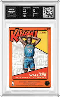 Cason Wallace from the 2023-24 Panini Crown Royale  set graded by Arena Club and given an overall grade of 8.