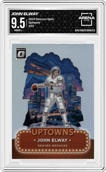 John Elway from the 2024 Donruss Optic set and given an overall grade of 9.5.