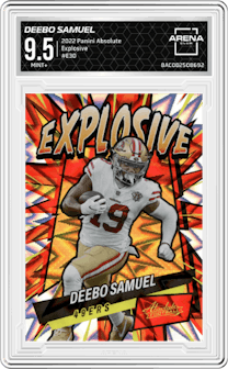 Deebo Samuel from the 2022 Panini Absolute set and given an overall grade of 9.5.