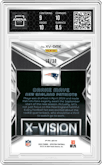 Drake Maye from the 2024 Panini Spectra set featuring a Meta parallel graded by Arena Club and given an overall grade of 9.