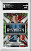Drake Maye from the 2024 Panini Spectra set featuring a Meta parallel graded by Arena Club and given an overall grade of 9.