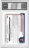 Eduardo Beltre from the 2024 Bowman Chrome set featuring a Blue Raywave Refractor parallel graded by Arena Club and given an overall grade of 10.