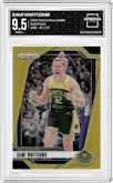 Sami Whitcomb from the 2024 Panini Prizm WNBA set featuring a Gold Prizm parallel graded by Arena Club and given an overall grade of 9.5.