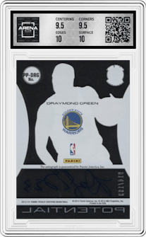 Draymond Green from the 2013-14 Panini Totally Certified set graded by Arena Club and given an overall grade of 10.