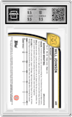 Will Johnson from the 2024 Bowman University Chrome set featuring a Black Refractor parallel graded by Arena Club and given an overall grade of 10.