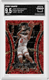 Coby White from the 2019-20 Panini Select set featuring a Disco Red parallel graded by Arena Club and given an overall grade of 9.5.