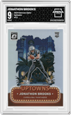 Jonathon Brooks  from the 2024 Donruss Optic set graded by Arena Club and given an overall grade of 9.
