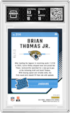 Brian Thomas Jr. from the 2024 Donruss Optic set featuring a Orange Scope parallel graded by Arena Club and given an overall grade of 9.5.